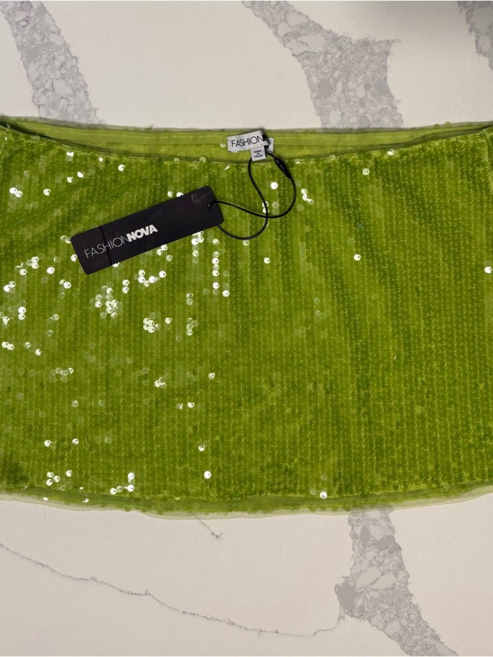 NEW Kenna Sheer Sequin Micro Mini Skirt Green Fashion Nova Mermaid Core Fairy M - Picture 8 of 14